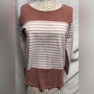 Striped Pink and White Women's Top